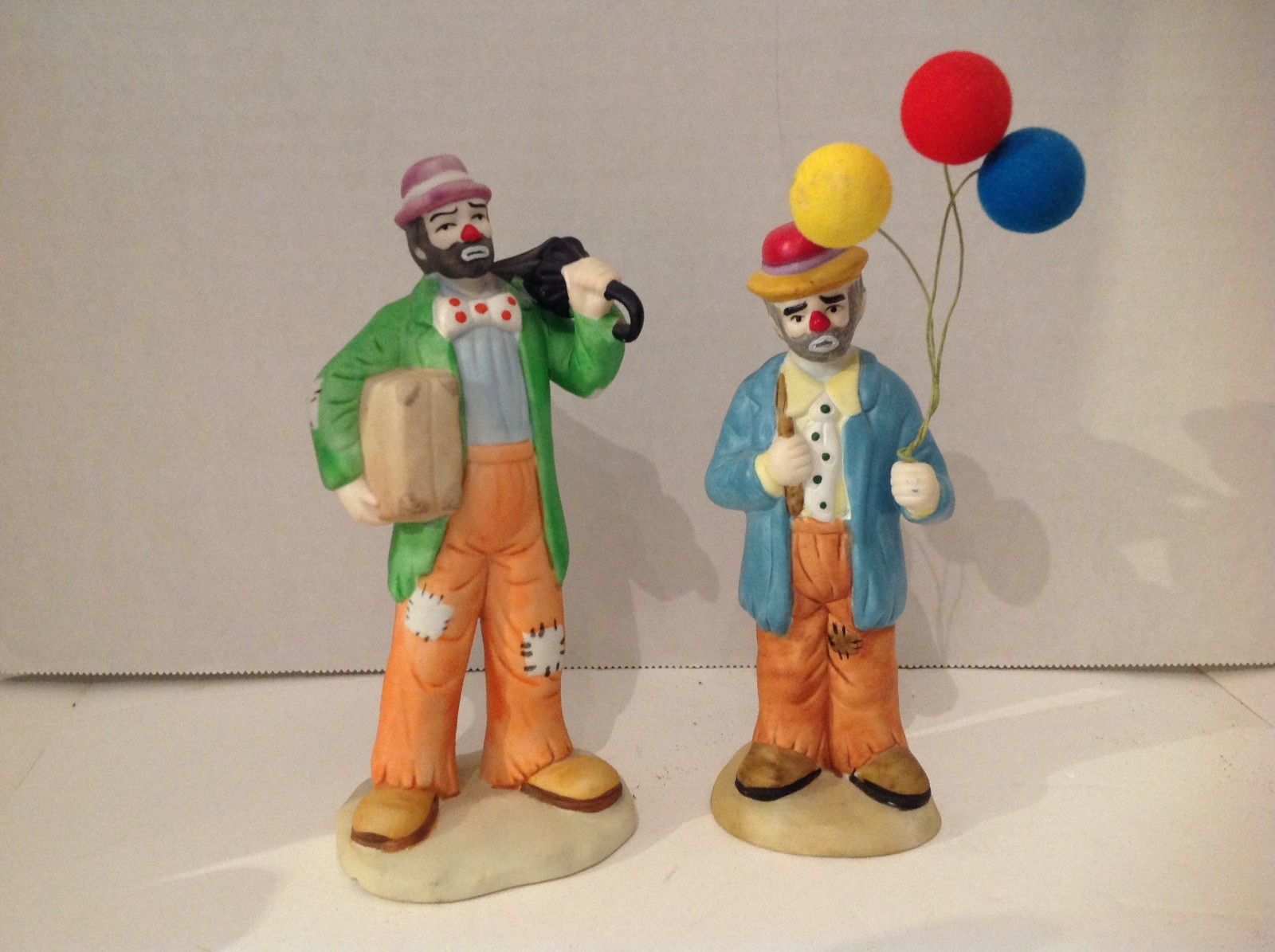Vintage Flambro Emmett Kelly Jr Porcelain Clown Figures