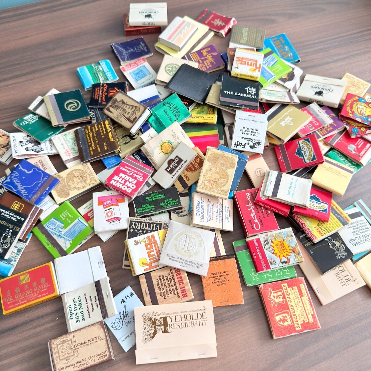 Vtg. Matchbooks 1970s-80s Lot of 155 Hotels Casino Restaurants Ads Used Unused 