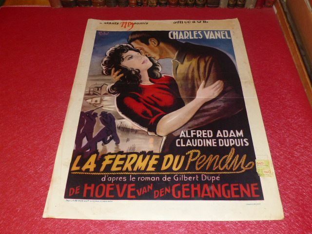 Cinema Poster Original Belgian Farm Of Hangman Charles Vanel Bourvil 1945 Gibel