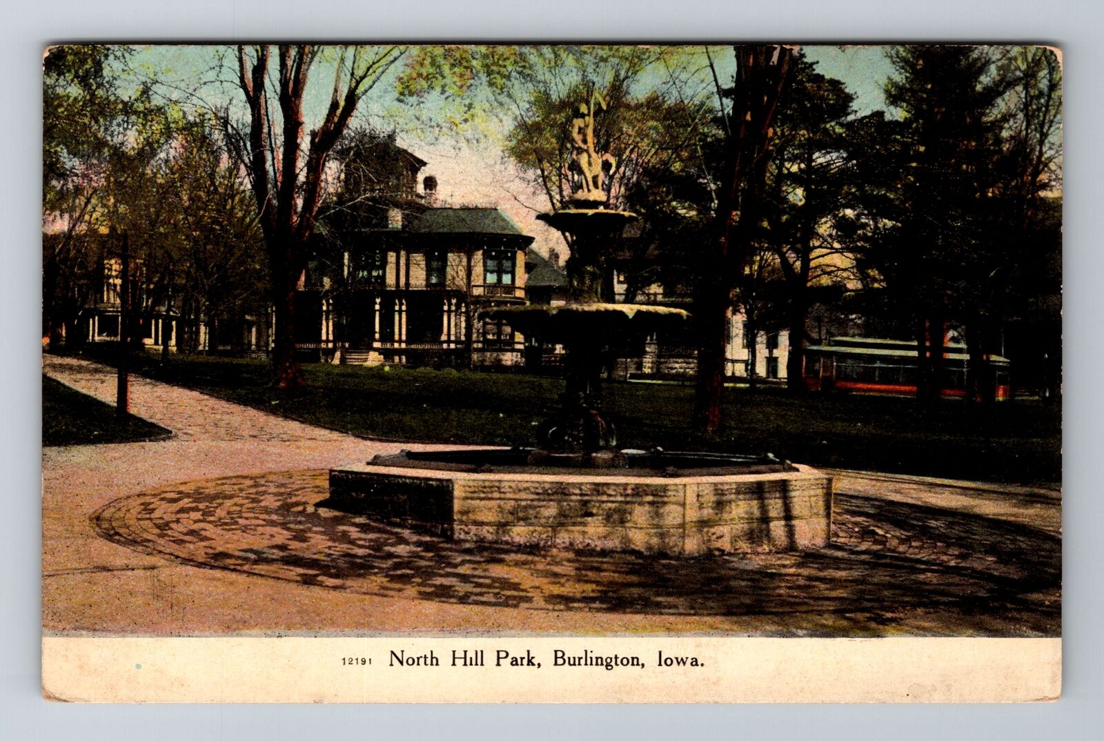 Burlington IA-Iowa, North Hill Park, Antique, Vintage Souvenir Postcard