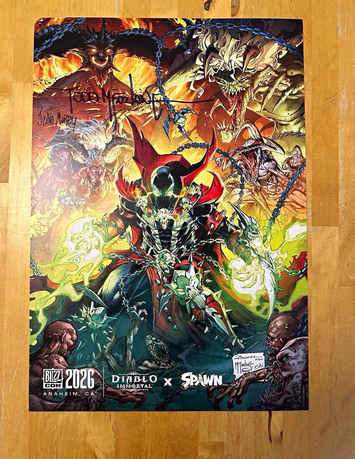 BlizzCon 2026 Diablo Immortal x Spawn Poster Signed by Todd McFarlane 1 of 100