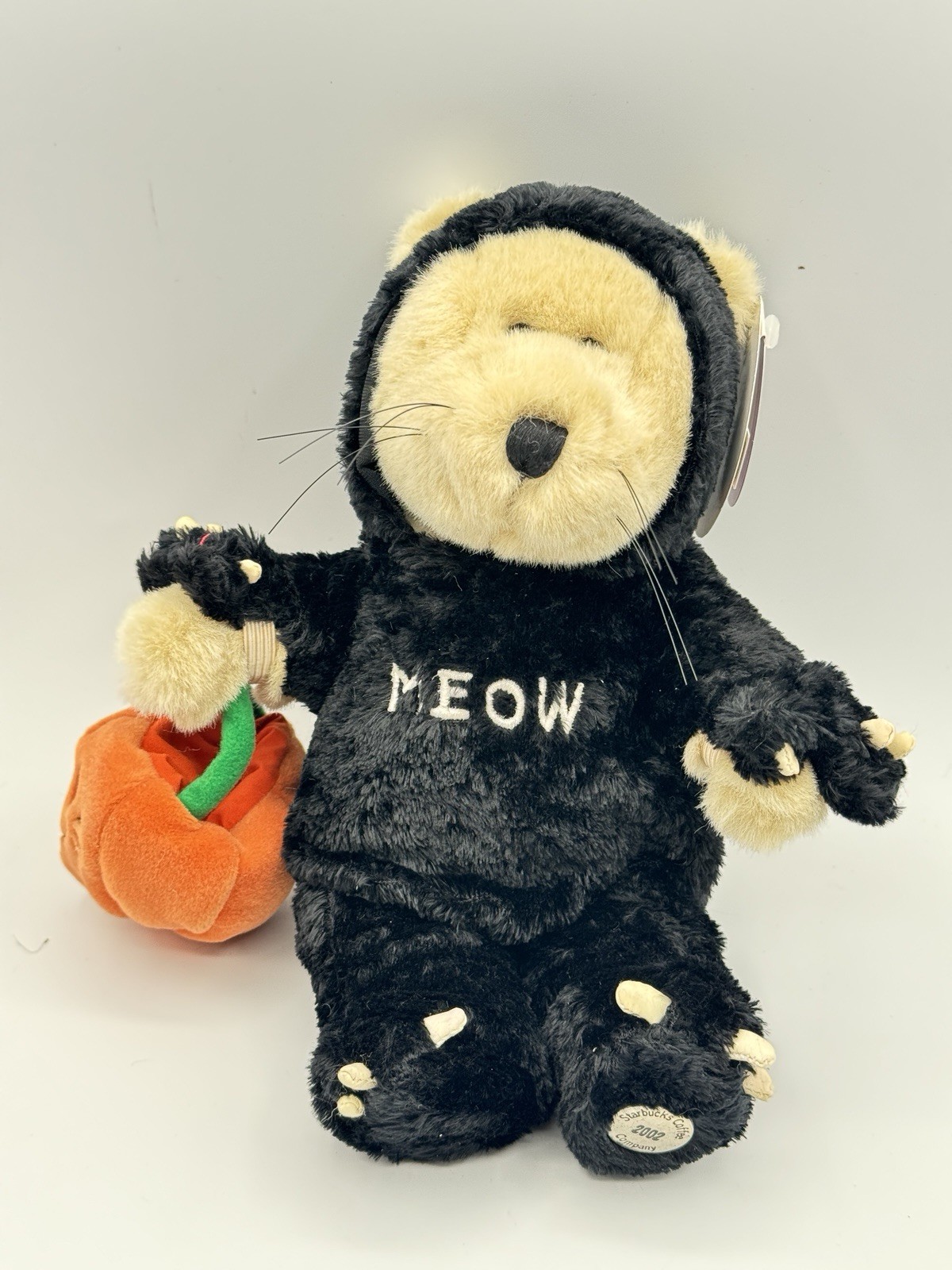 Starbucks Halloween  Bearista Bear in Black Cat Suit Vintage 2002 w/Tags