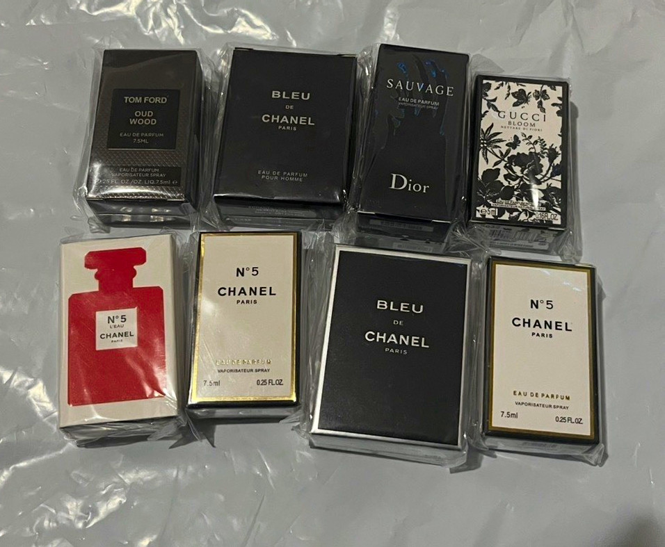 CHANEL Perfume Miniature Lot: No.5 Bleu de Chanel, Dior Sauvage, Tom Ford