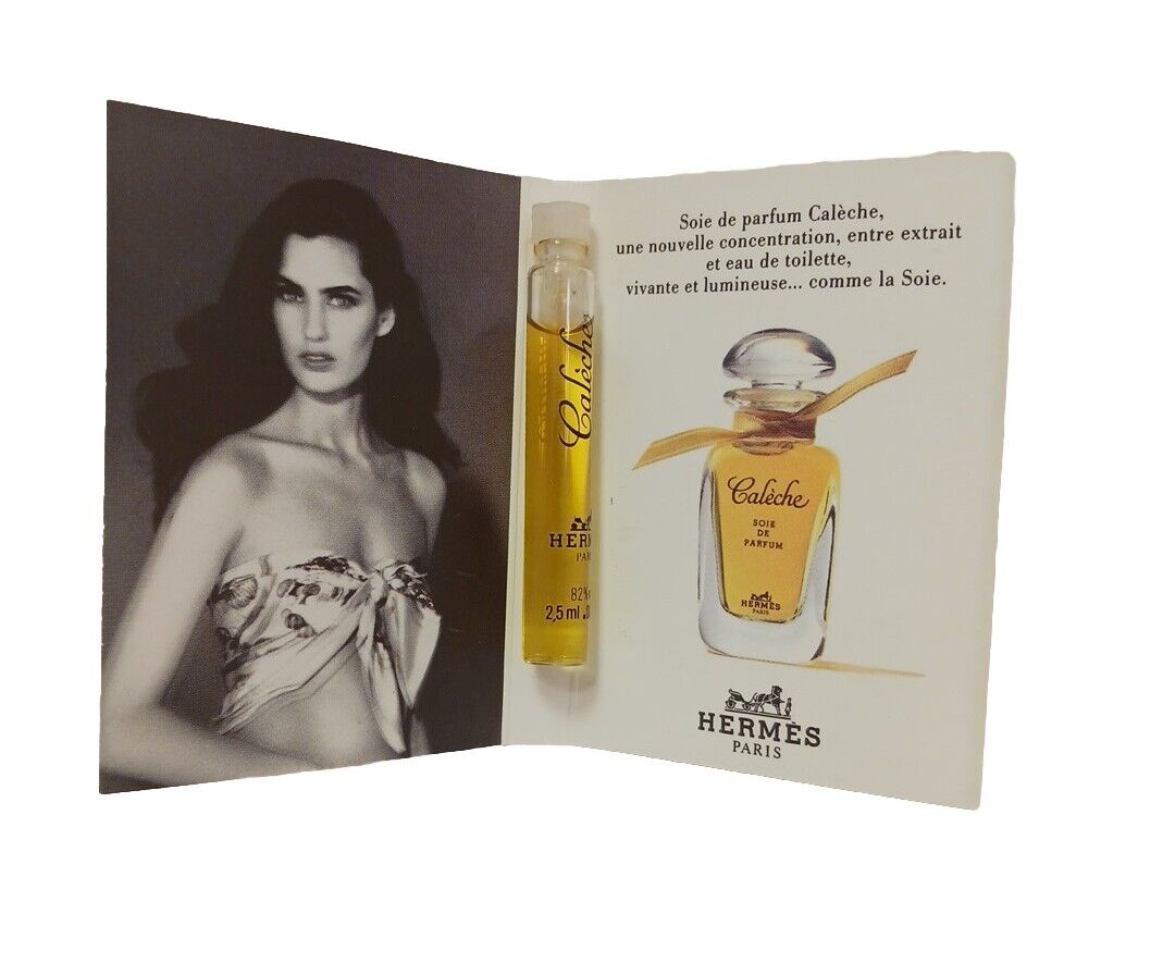 HERMES CALECHE Soie De Parfum  2.5ML  .08 Fl Original Perfume Sample w Card FULL