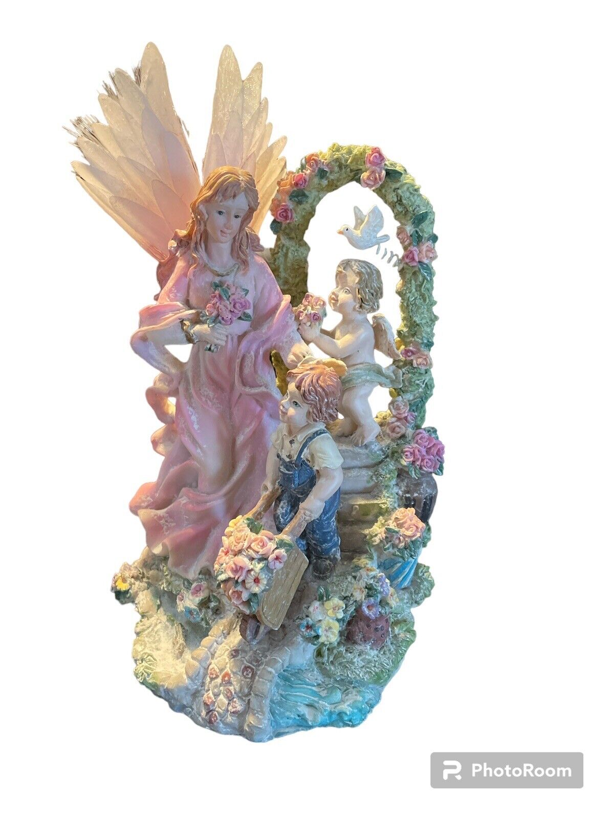 Classic Treasures Musical Illuminated Fiber Optic Angel Sculpture