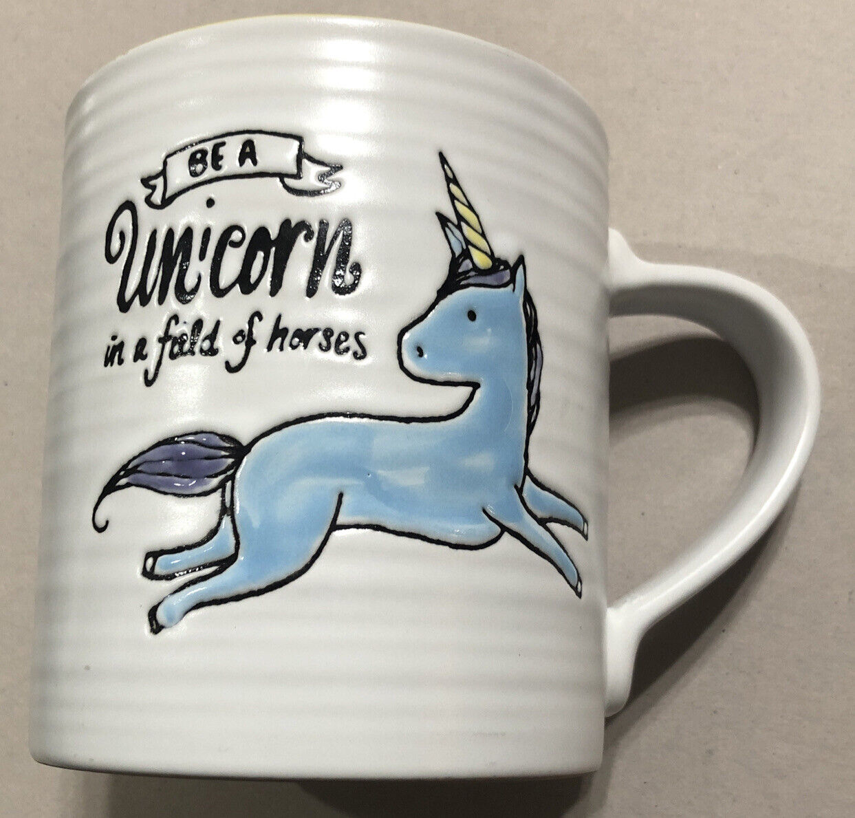 Vintage Be A UNICORN Stoneware Mug PRIMA DESIGN 4.25” Coffee Cup EUC