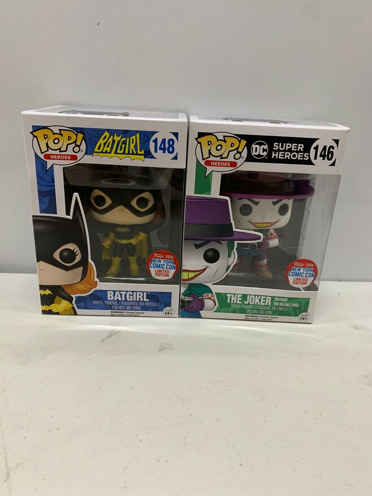 Funko Pop DC Super Heroes lot of 2: Batgirl 148 and The Joker 146