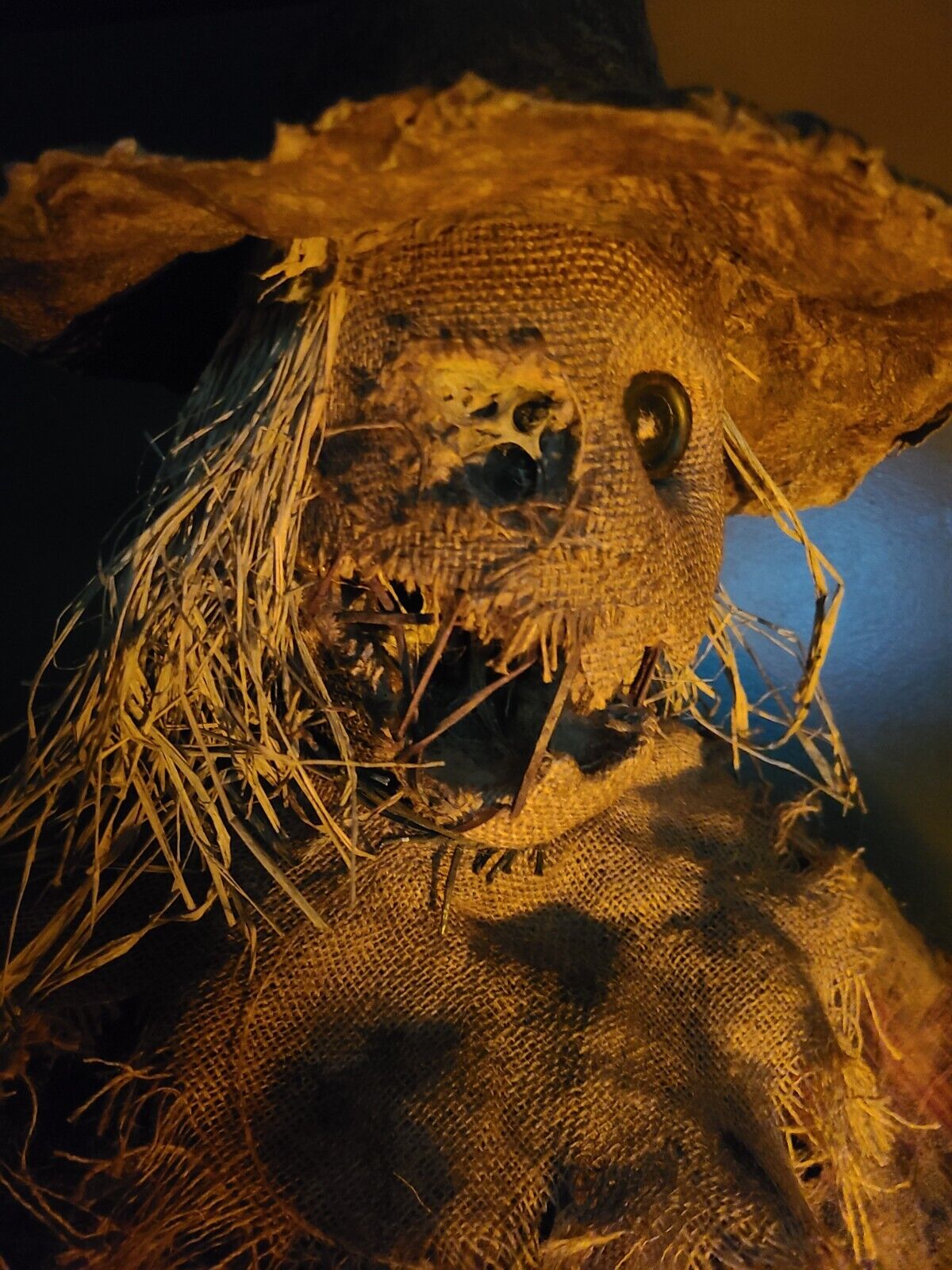 Halloween Horror Rotted Scarecrow Prop - OOAK handmade - Life-Size Head & Hands