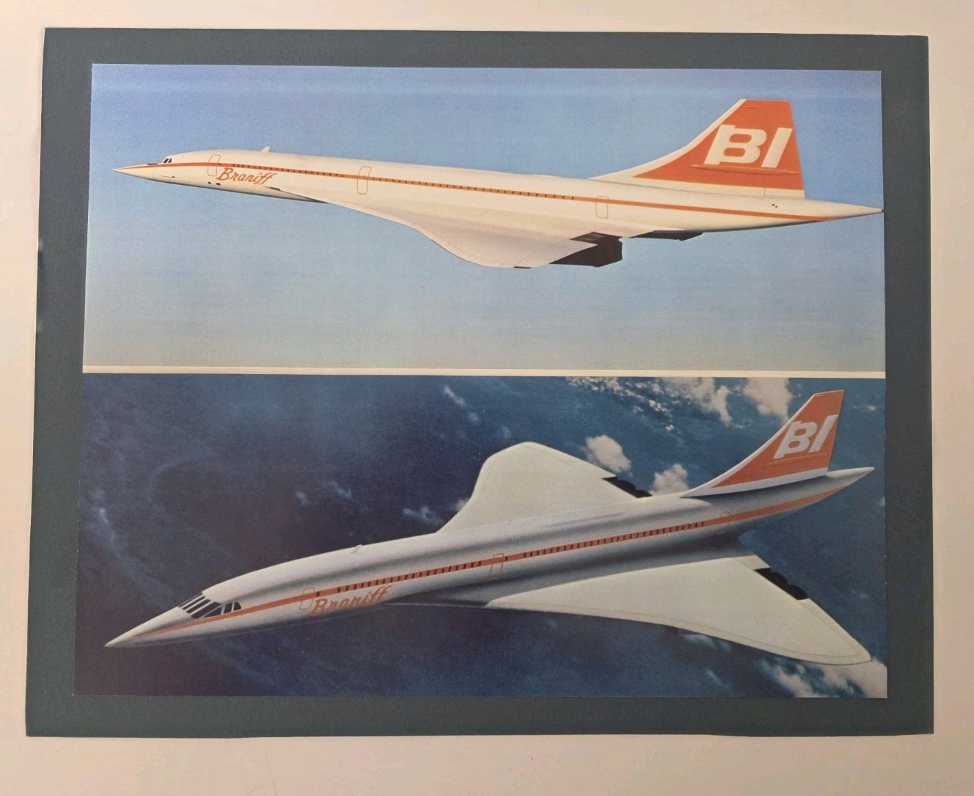Vintage Braniff International Concorde SST Offset Lithograph Aviation Print #2 Vintage Braniff International Concorde SST Offset Lithograph Aviation Print #2