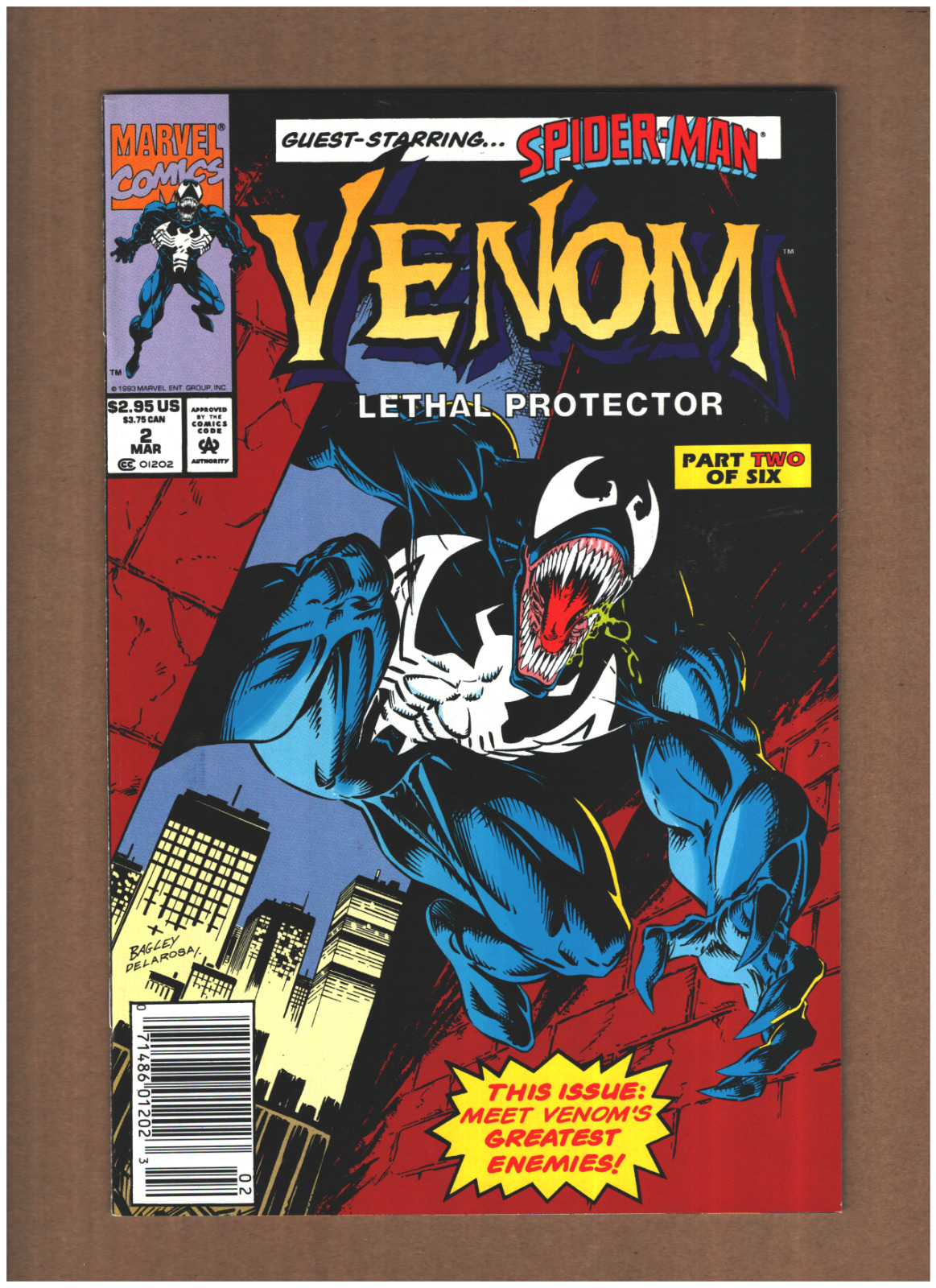 Venom Lethal Protector #2 Newsstand Marvel Comics 1993 NM- 9.2