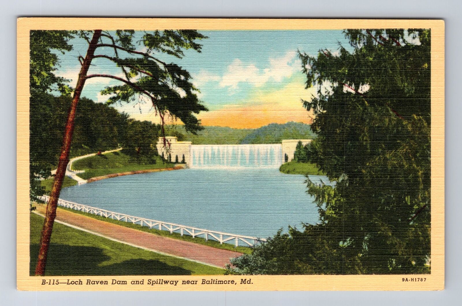 Baltimore MD-Maryland, Loch Raven Dam & Spillway, Antique, Vintage Postcard
