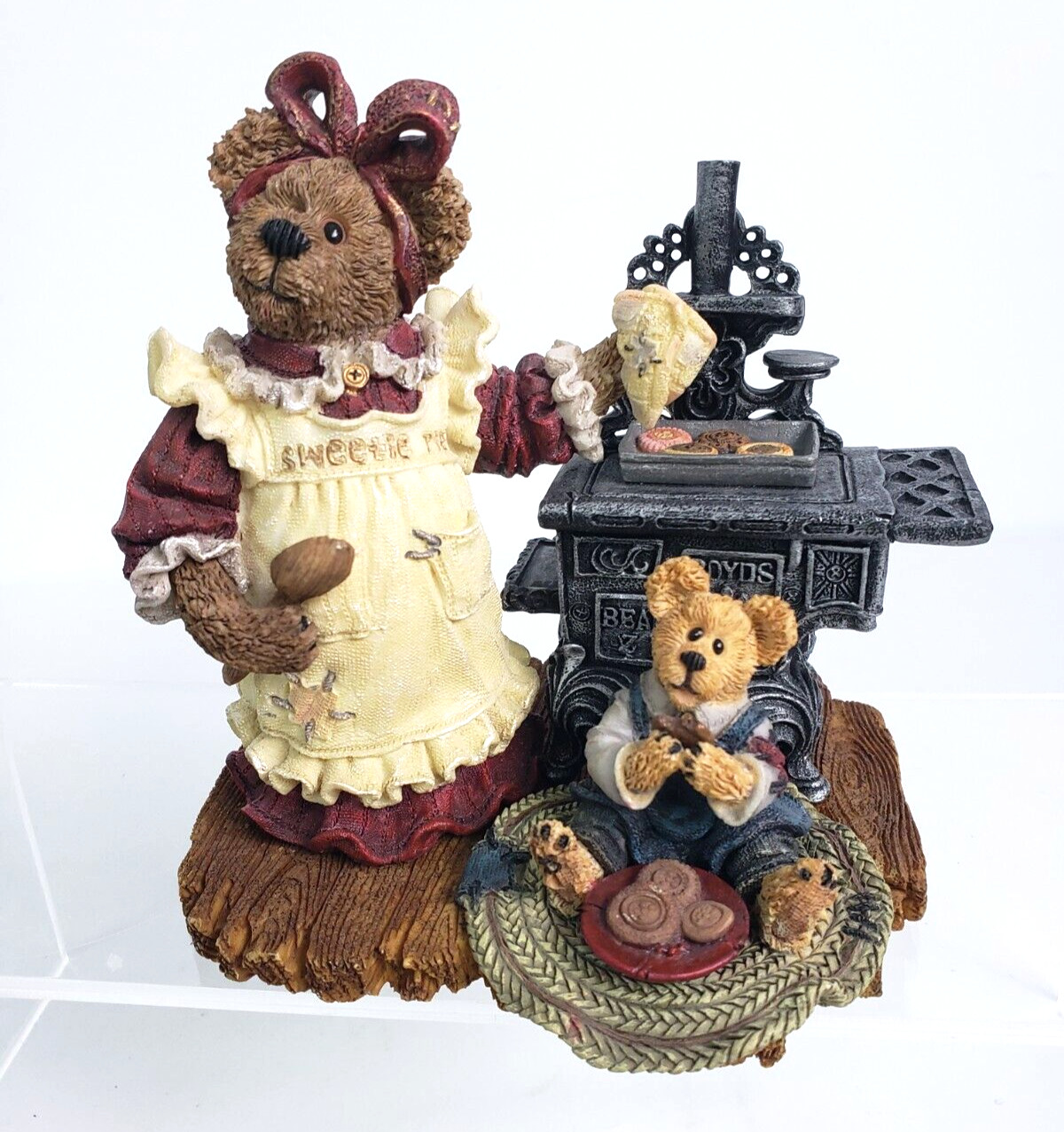 Boyds Bear Bearstone Figurine Aunt Becky with Zack Retired Numbered edition 200 