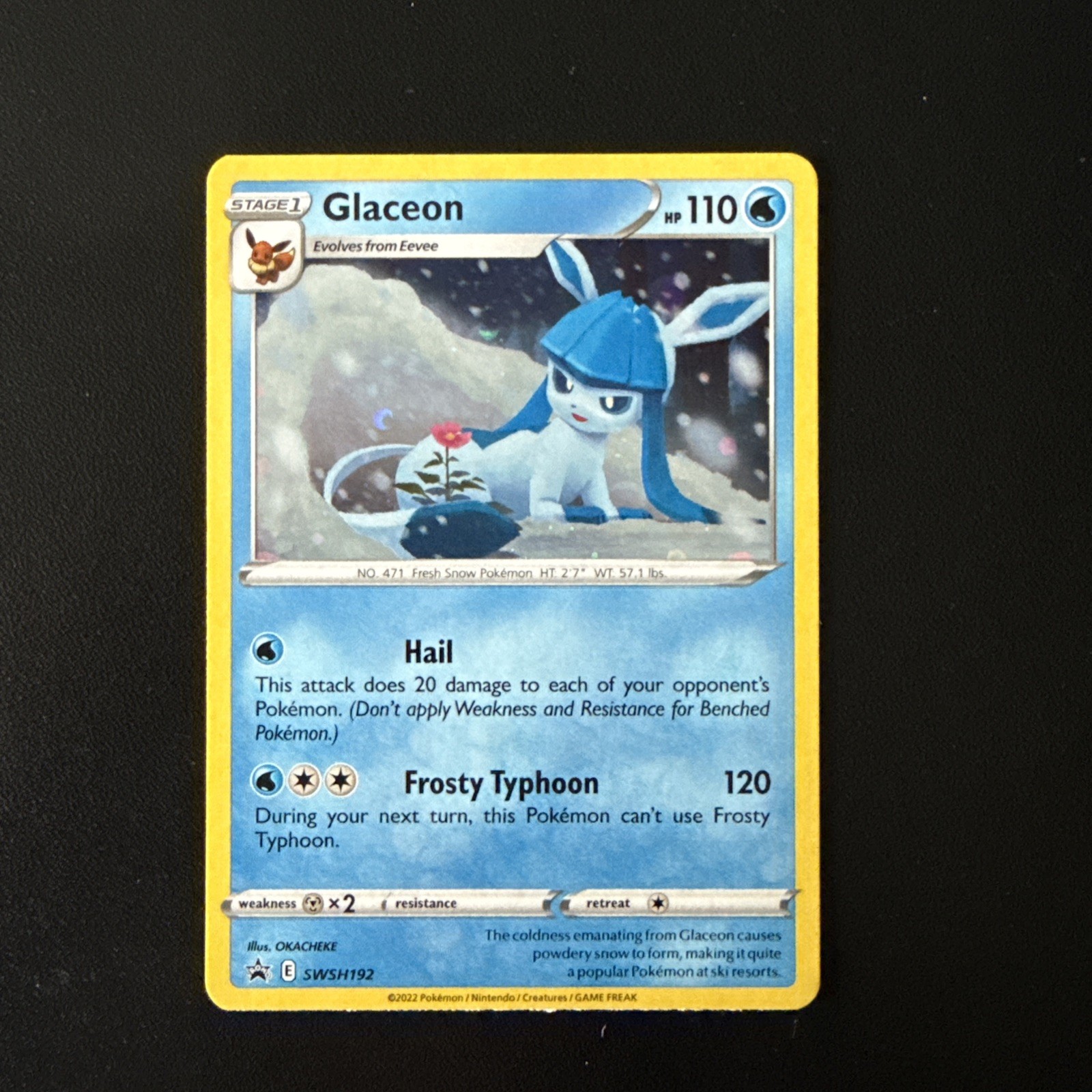 Pokémon TCG Glaceon Swsh192 Sword & Shield Cosmo Holo Promo Pokémon TCG Glaceon Swsh192 Sword & Shield Cosmo Holo Promo