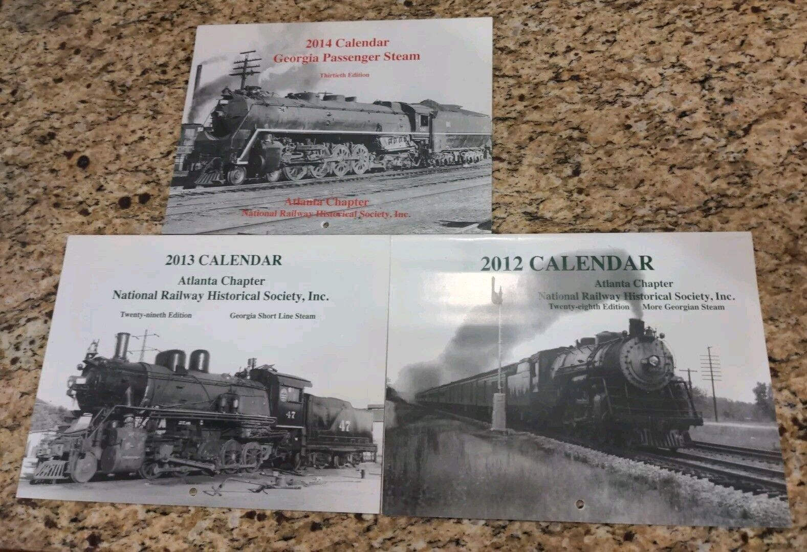 2012 - 2014 Atlanta Georgia Chapter Railway Calendars (3 Calendars)