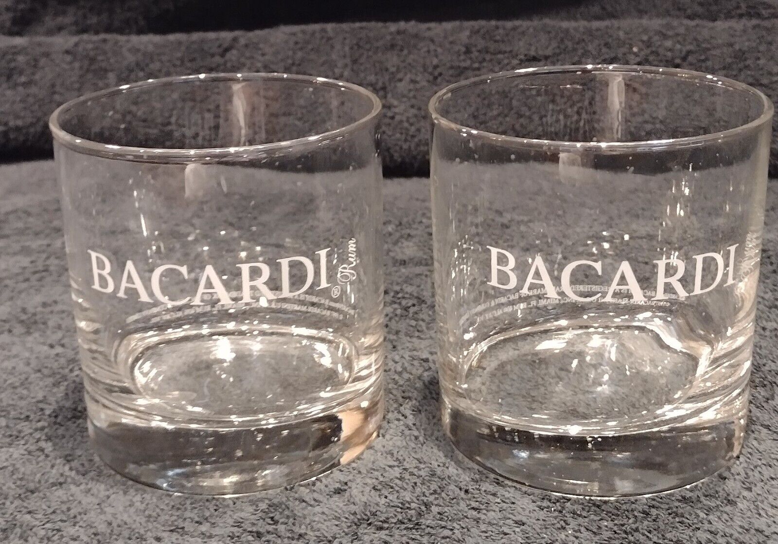 2 Vintage Bacardi Rock Glasses.