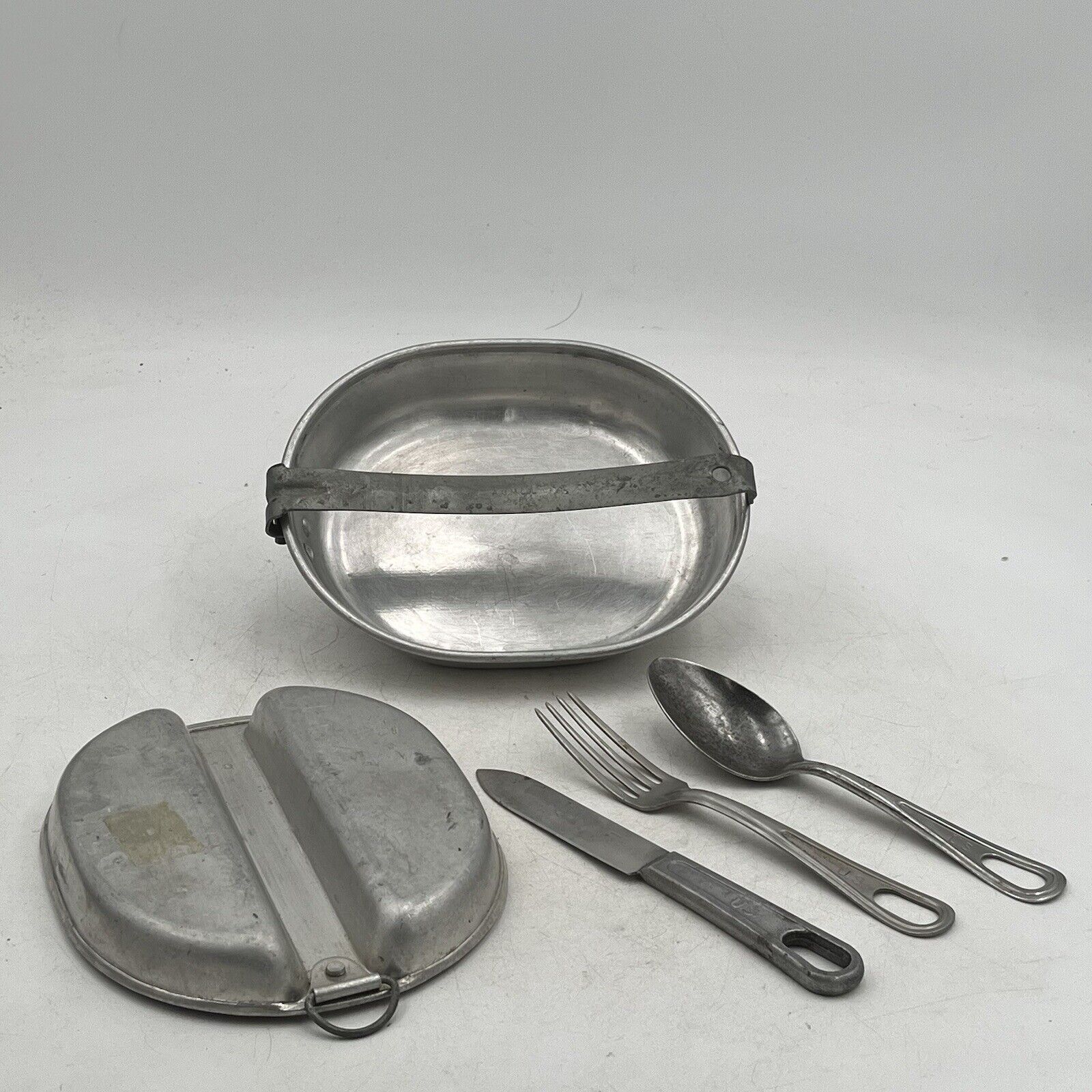 Original WW2 US Military Mess Kit 1945 Complete Utensils-Fork knife spoon WWII