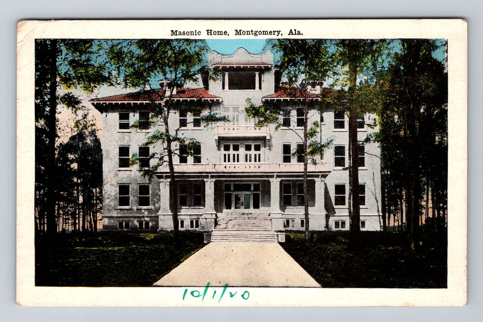 Montgomery AL-Alabama, Masonic Home, Antique, Souvenir Vintage Postcard