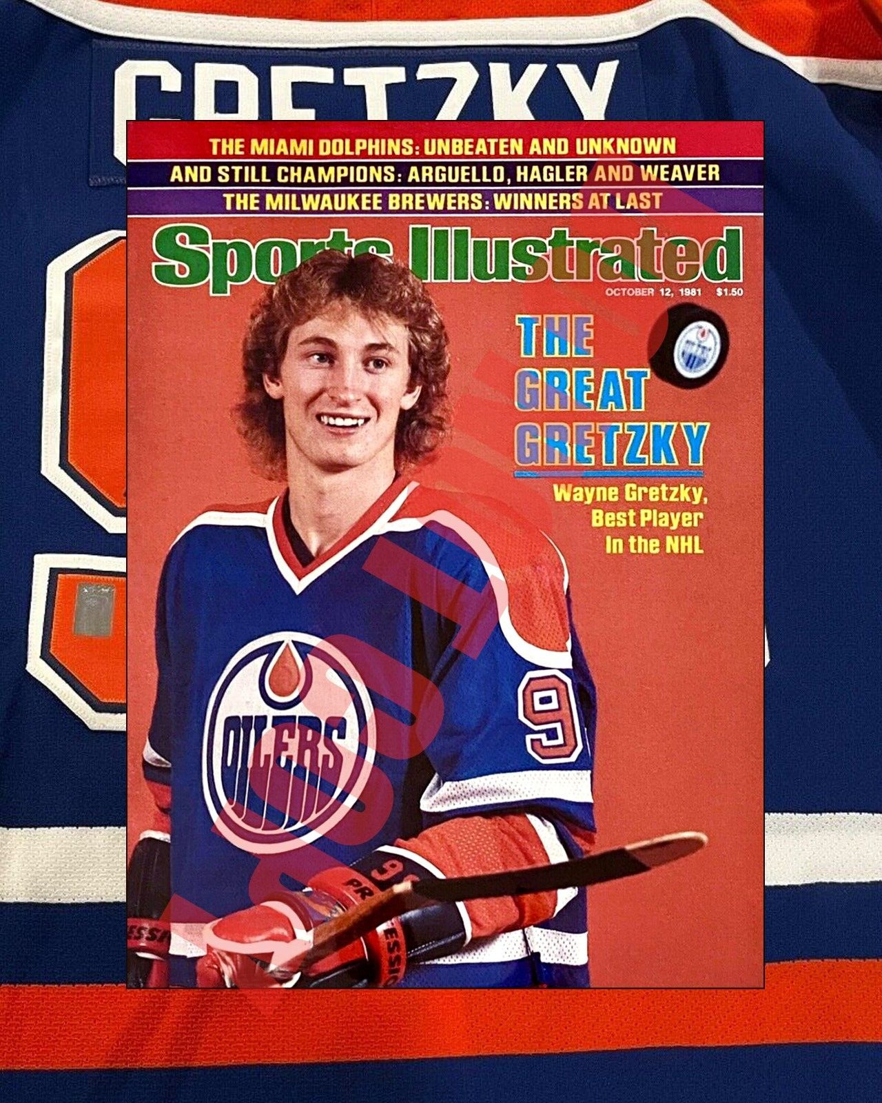 Circa 1981 Sports Illustrated Wayne Gretzky Oilers Rookie Cover Art 8x10 Photo