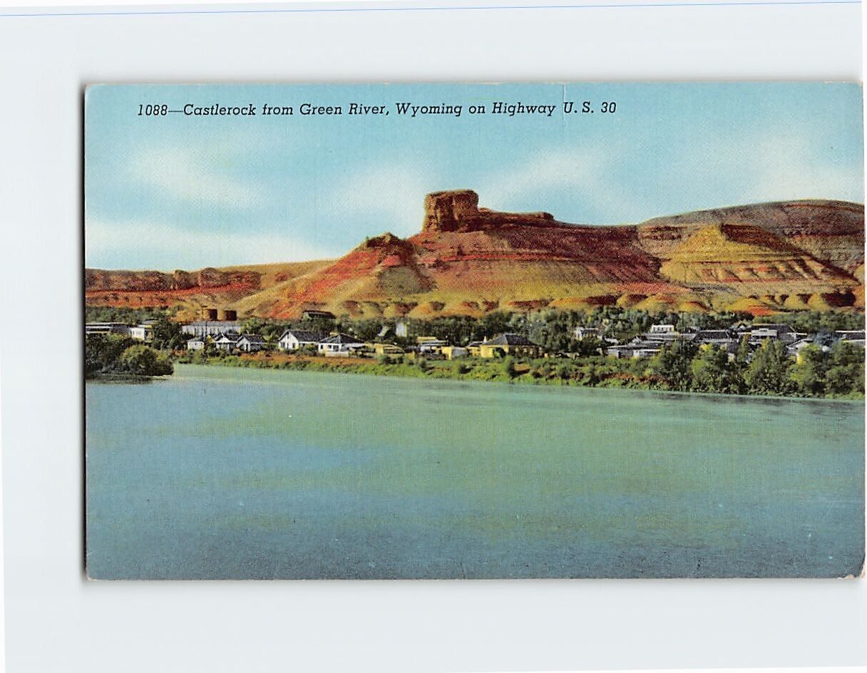 Postcard Castlerock from Green River Wyoming on Highway US 30
