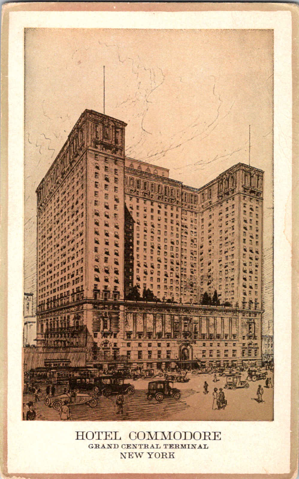 Vintage C 1920 Hotel Commodore Grand Central Terminal New York City NY Postcard