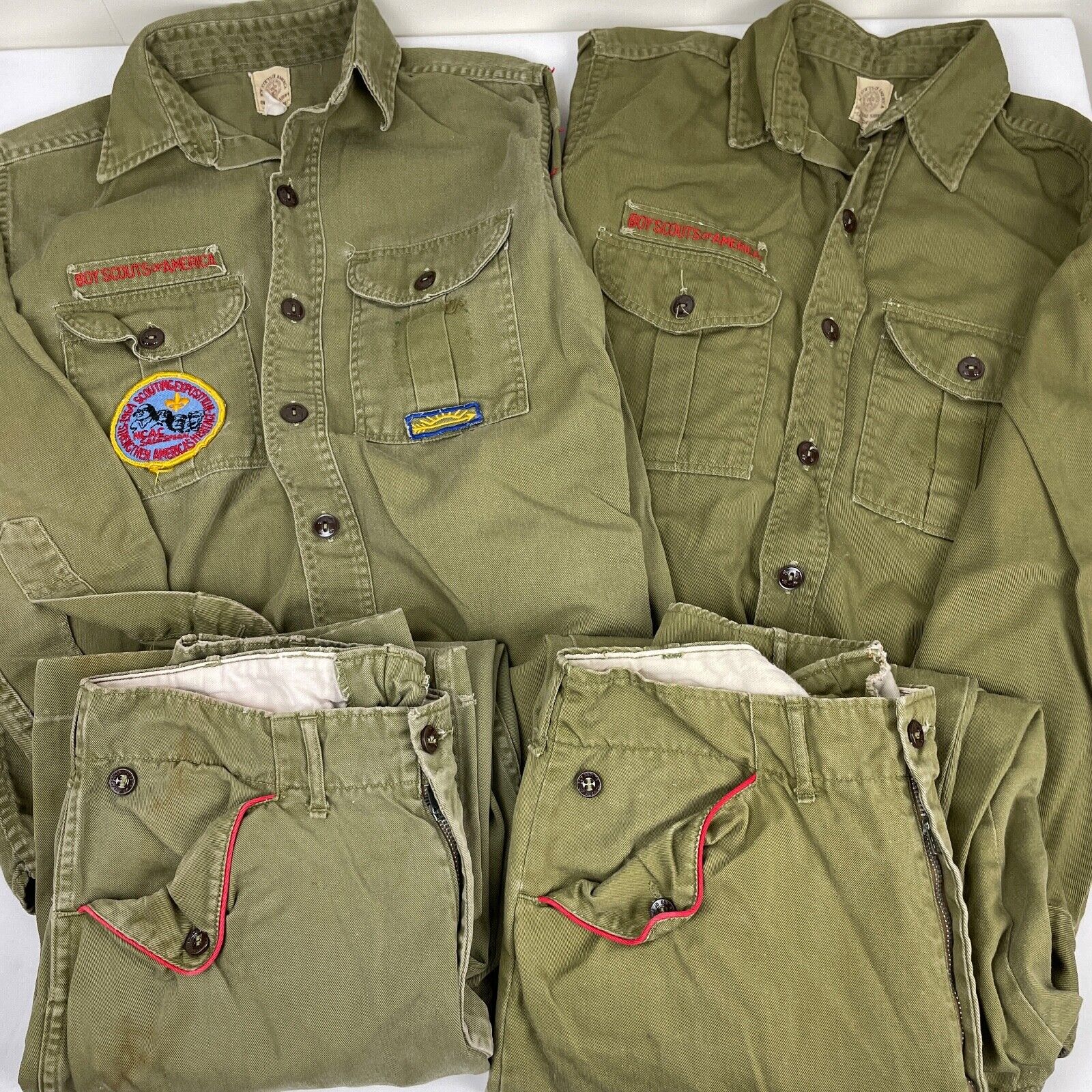 Vintage 60s Boy Scouts of America Sanforized Uniforms 4 Pieces Shirts Pants