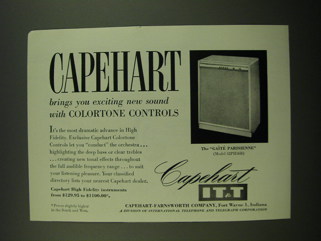 1955 IT&T Capehart Gaite Parisienne Model 52PH56B Radio Advertisement