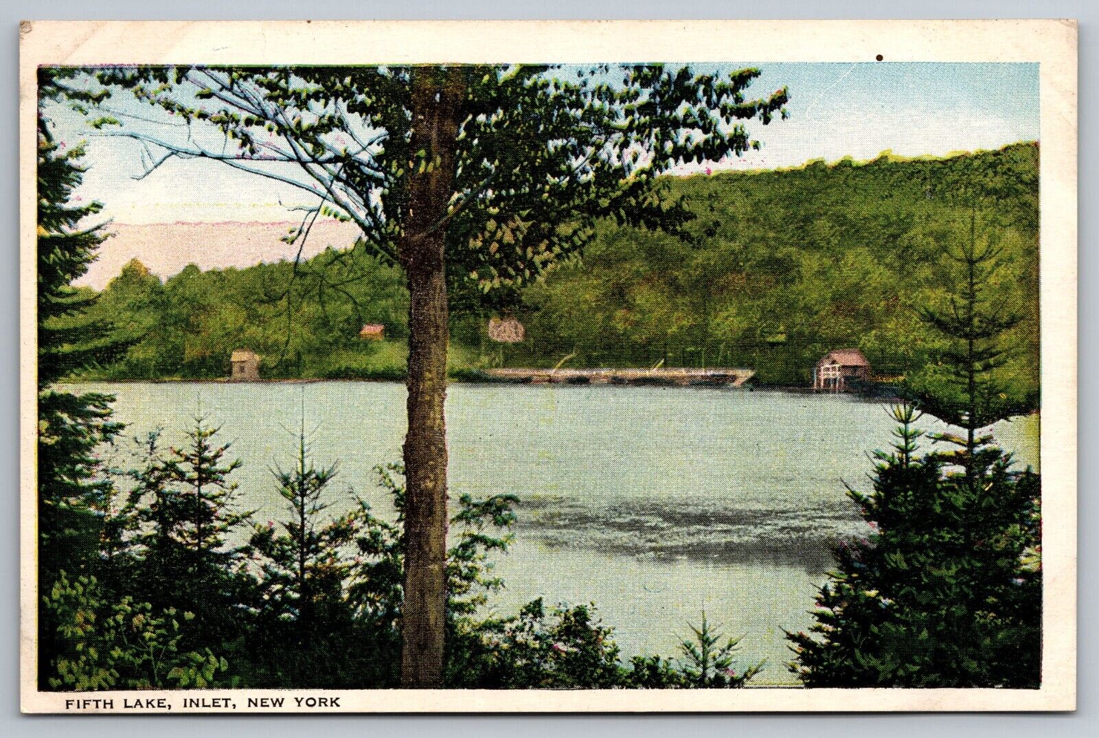 Fifth Lake, Inlet NY Vintage Postcard