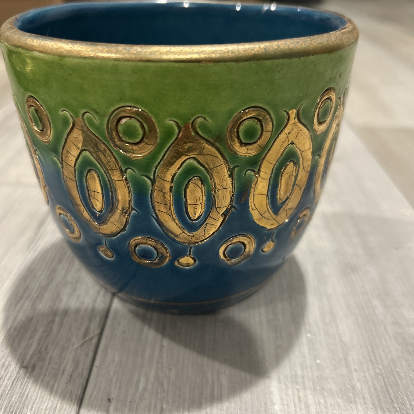 vintage mid-century Bitossi ceramic planter designed by Aldo Londi