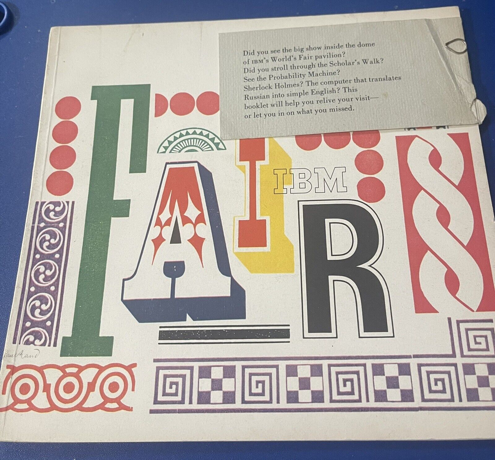 Rare Paul Rand 1964 IBM Worlds Fair Brochure Booklet