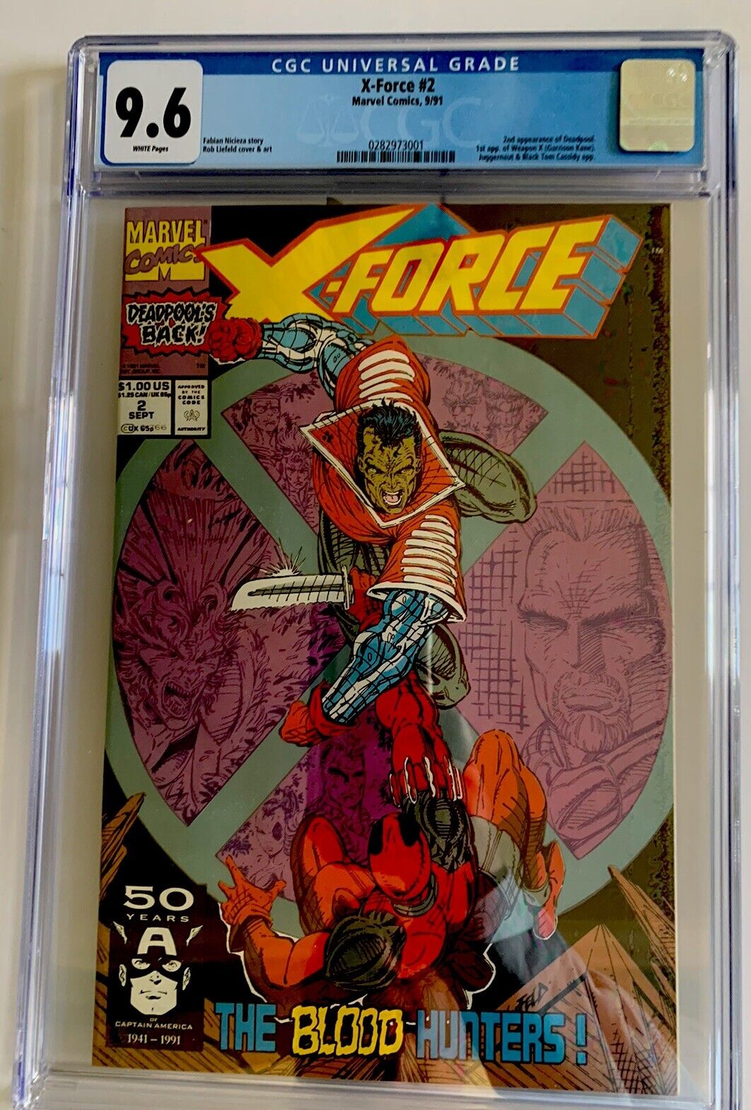 X-Force #2 Comic CGC 9.6 1991 Marvel 2nd Appearance Deadpool WP NM+
