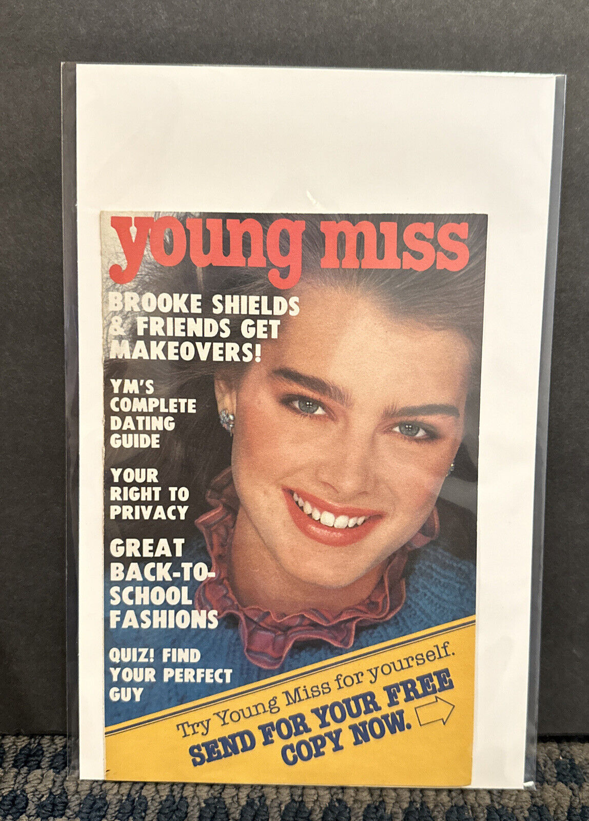 1983 Young Miss Magazine Promo/Insert Card, Brooke Shields (B1)-2