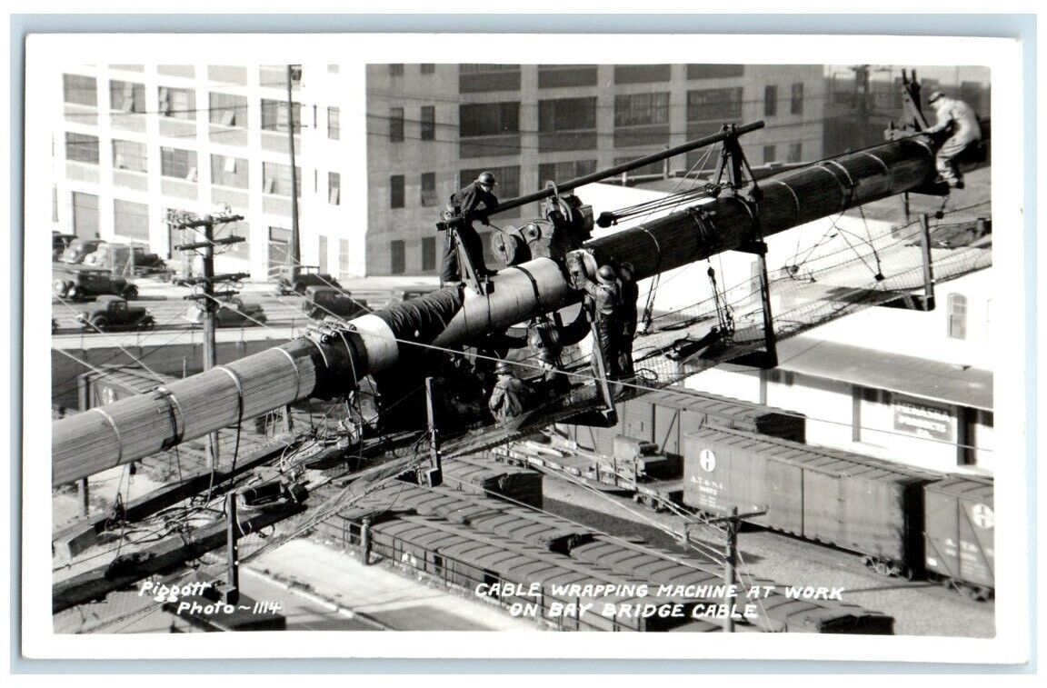 c1940\'s Cable Wrapping Machine Piggott San Francisco CA RPPC Photo Postcard