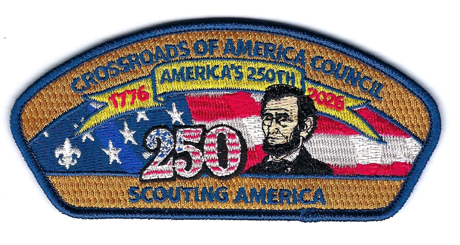 CROSSROADS OF AMERICA COUNCIL *250th ANNIV. OF USA * ABRAHAM LINCOLN * INDIANA