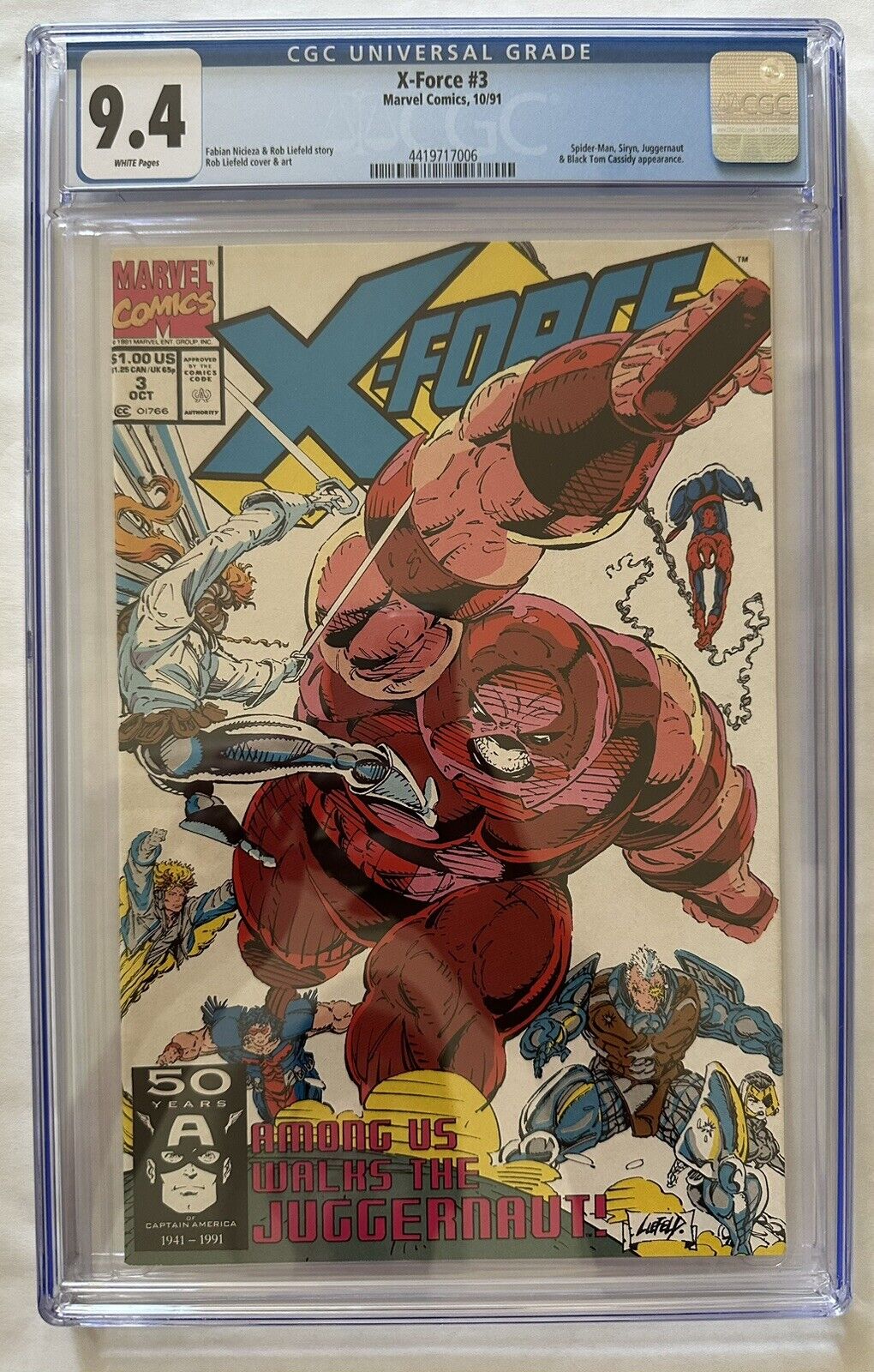 X-FORCE #3 ~ CGC 9.4 ~ Rob Liefeld cover and art ~ Spider-Man ap ~ Marvel (1991)