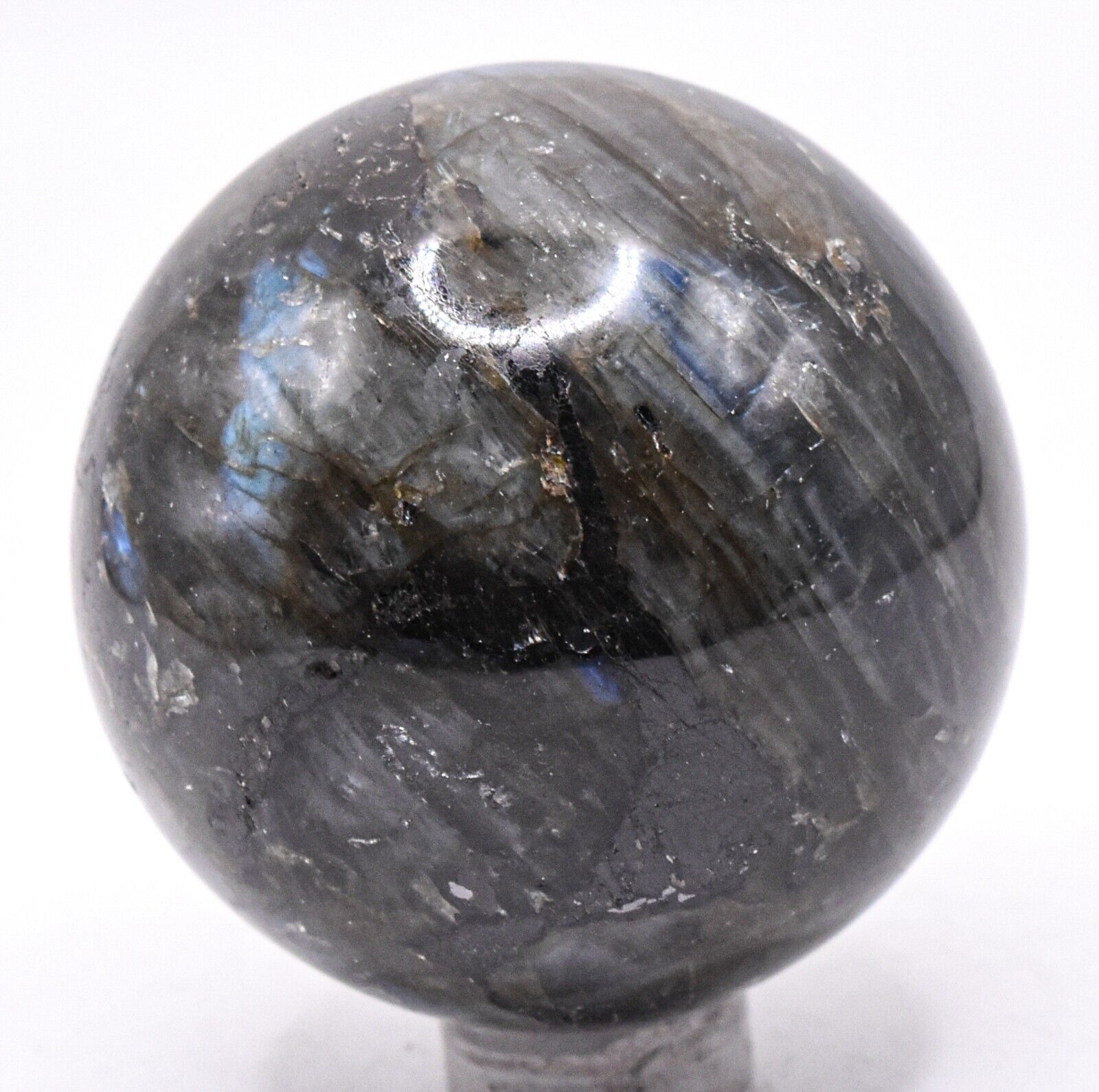 48mm 165g Labradorite Sphere Sparkling Feldspar Gemstone Mineral Ball Madagascar