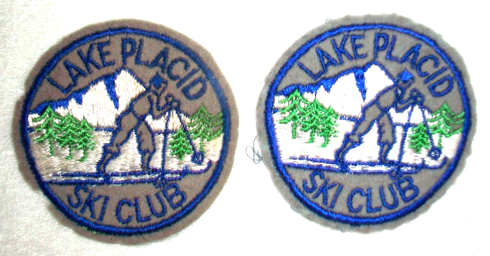 Vintage Embroidered Lake Placid New York Ski Club Cross Country Patches (2)