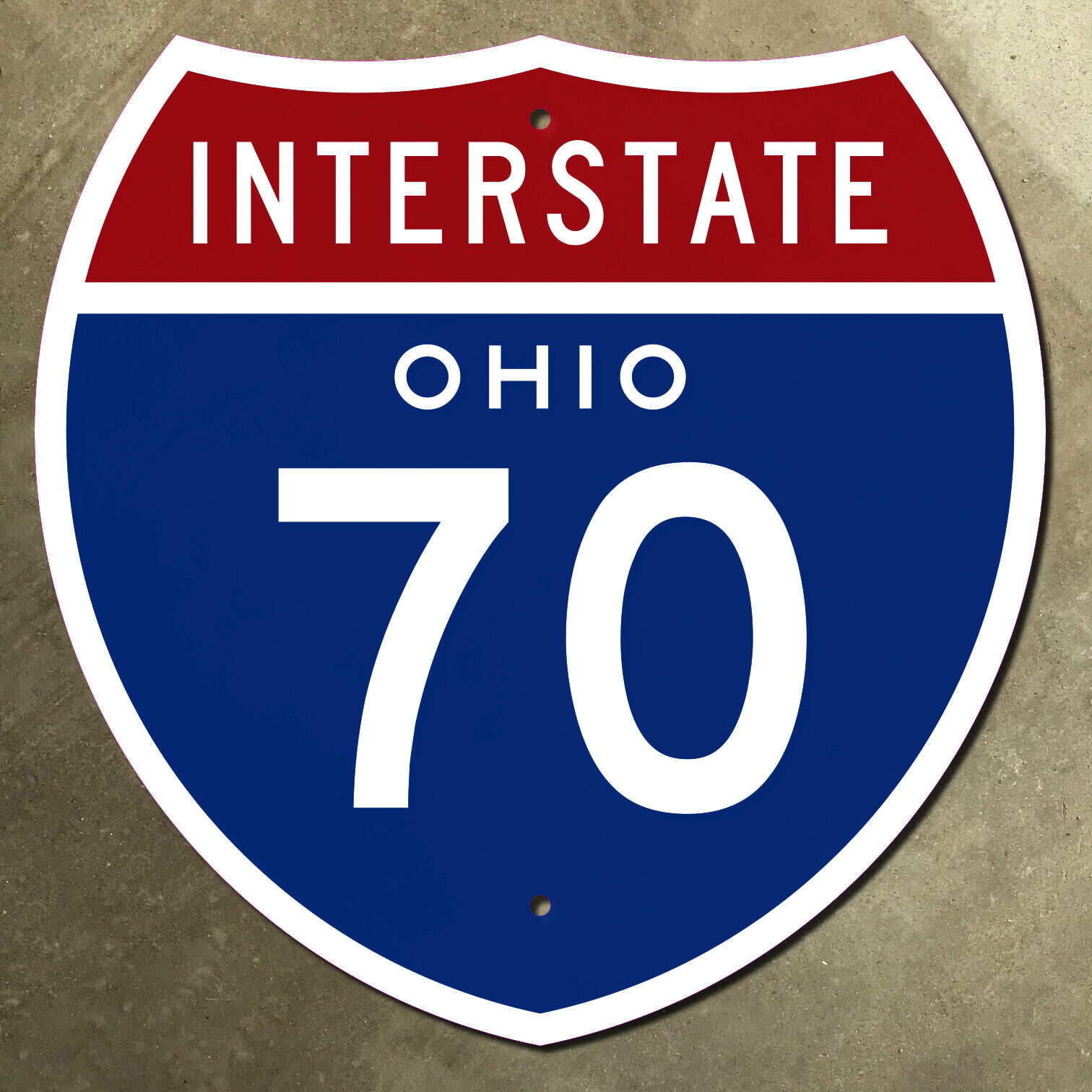 Ohio interstate route 70 highway marker road sign 1957 Columbus Dayton 12x12