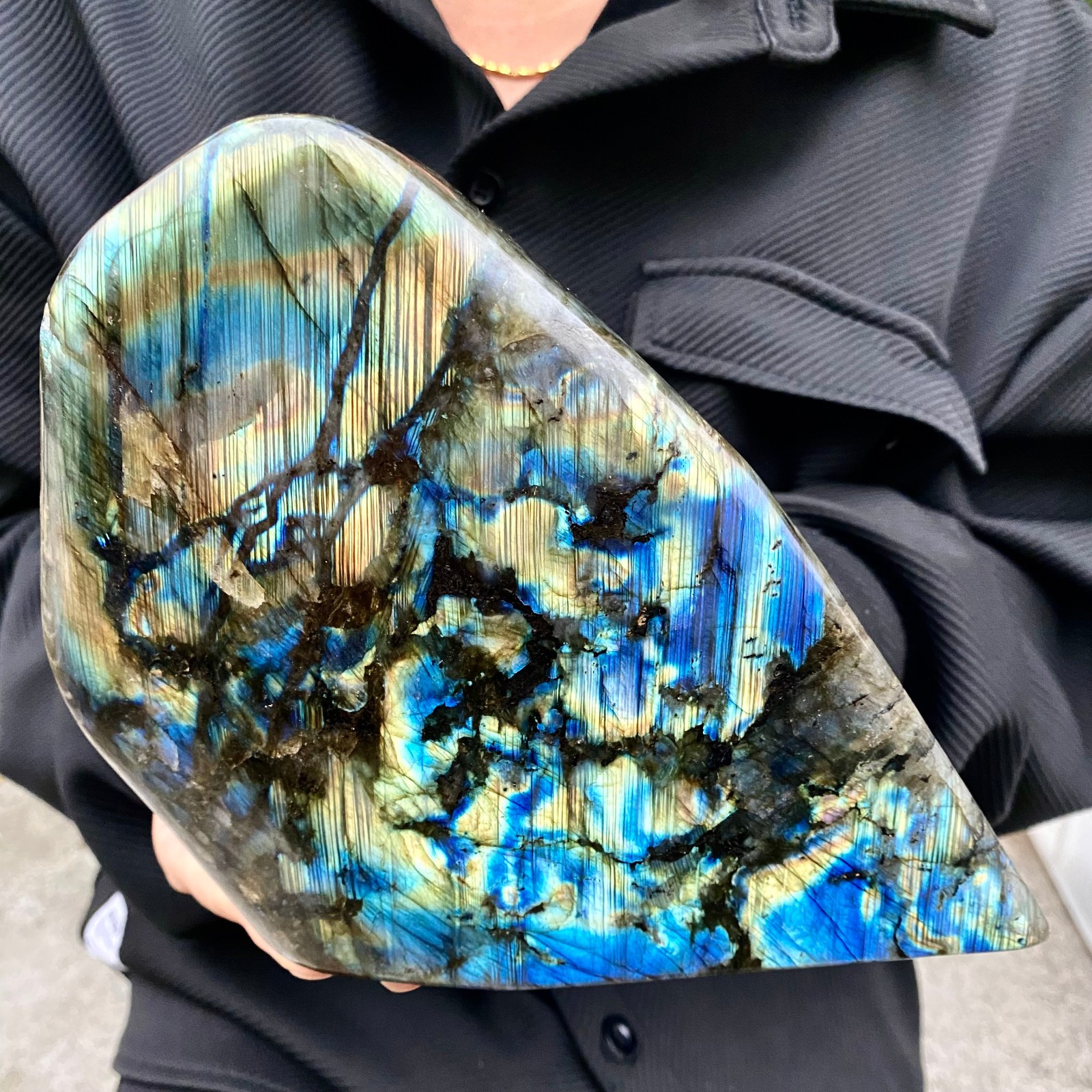 4.9LB Natural Gorgeous Labradorite QuartzCrystal Stone Specimen Healing