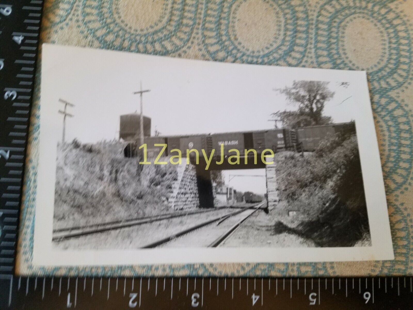 A296 VINTAGE TRAIN ENGINE PHOTO Railroad WM BAYLINE NEARING OVERPASS, CRYSTAL LK