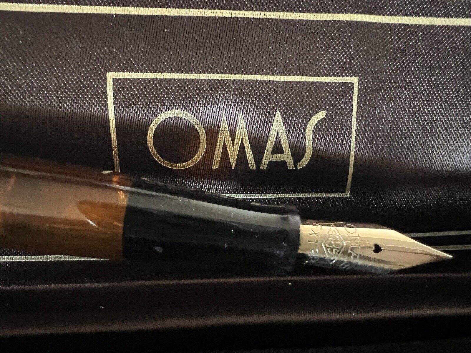 Omas Extra Pen Fountain Pen Penholder Pen Gold 14K Porthole Oranges Vintage 1936