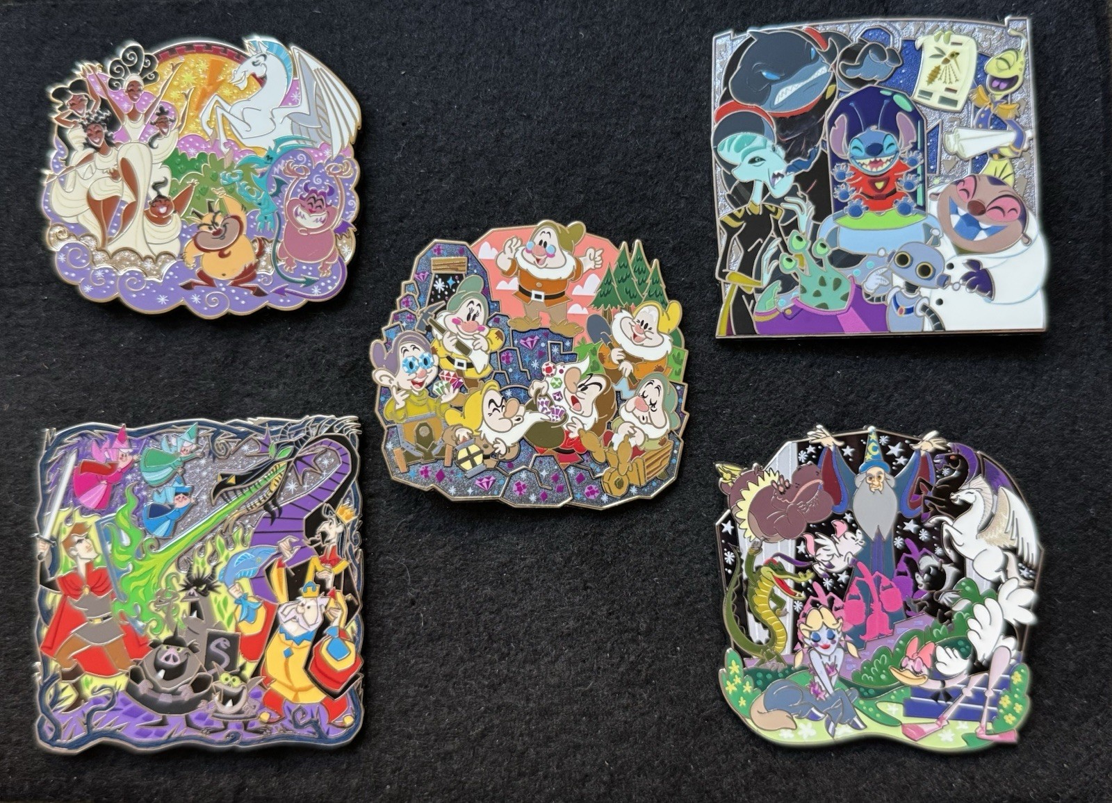 Disney Supporting Cast Cluster Pins Sleeping Beauty Fantasia Snow White Stitch Disney Supporting Cast Cluster Pins Sleeping Beauty Fantasia Snow White Stitch