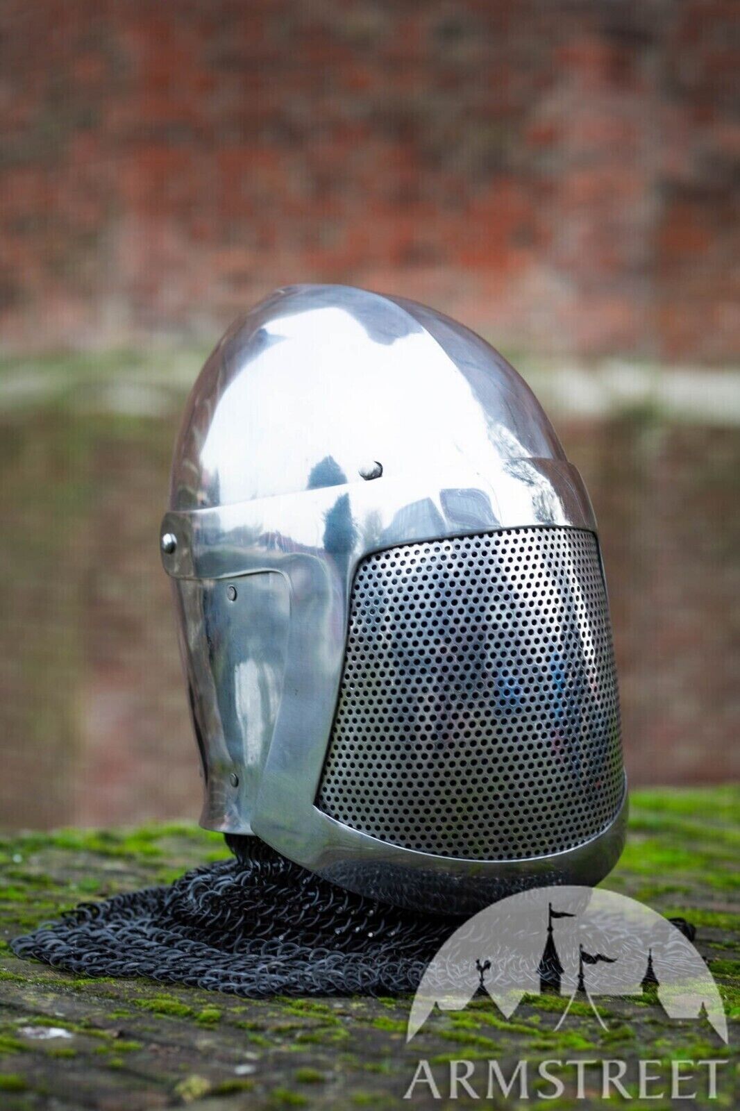 Medieval Bassinet For Battle Av-entail Handmade Sc Fencing Helmet