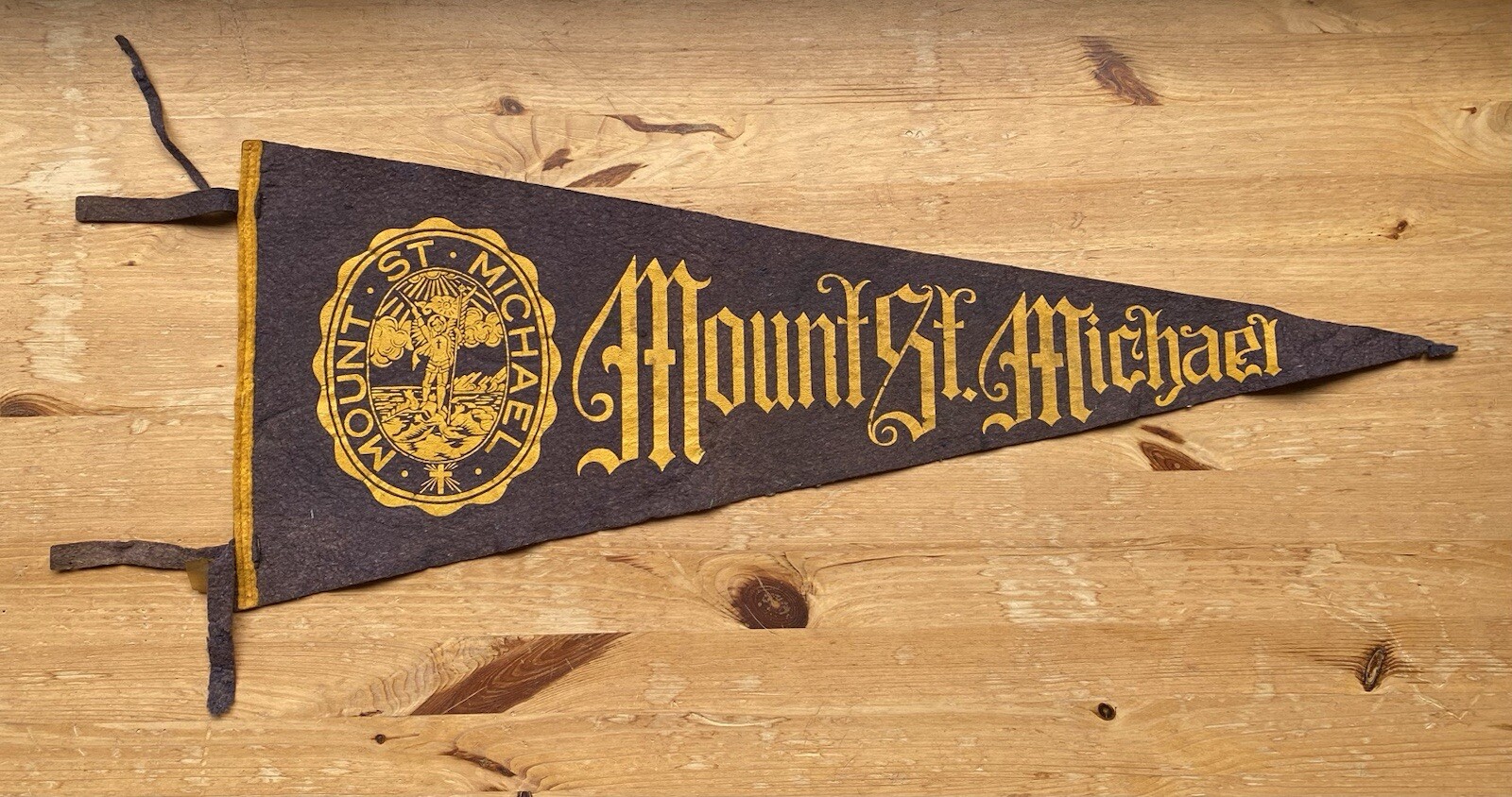 Vintage c. 1930's Mount Saint Michael Academy 28 Inch Pennant Early Old New York