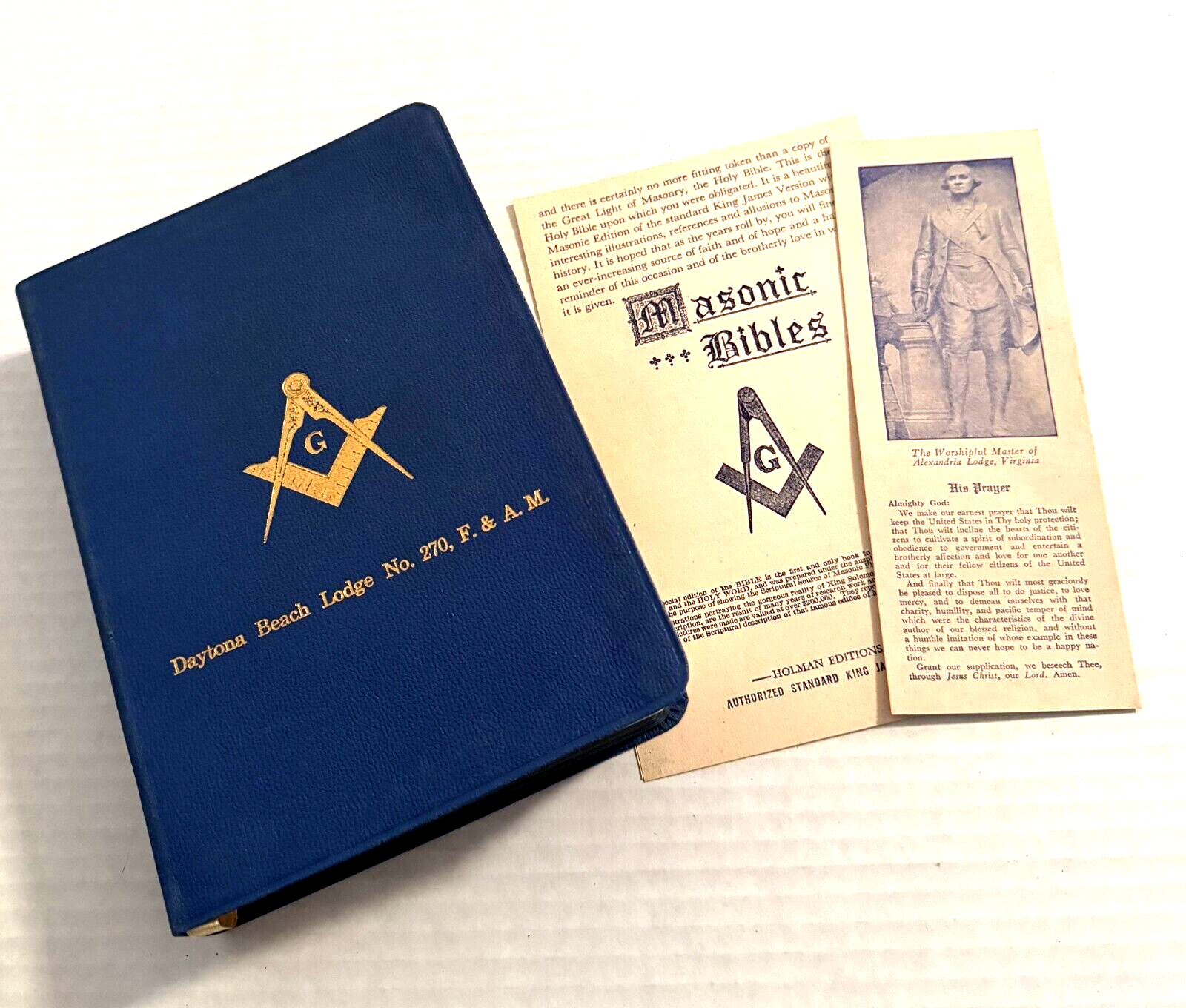 Vintage Holman Freemason Masonic Bible 1957 Original Box - Daytona Beach Lodge