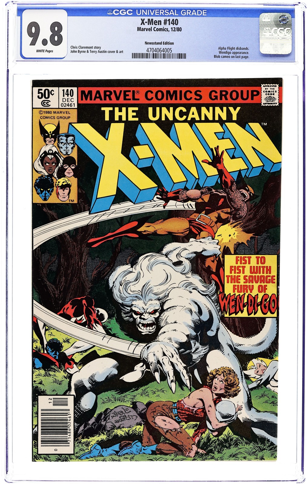 Uncanny X-Men #140N Newsstand Variant CGC 9.8 1980 4704064005
