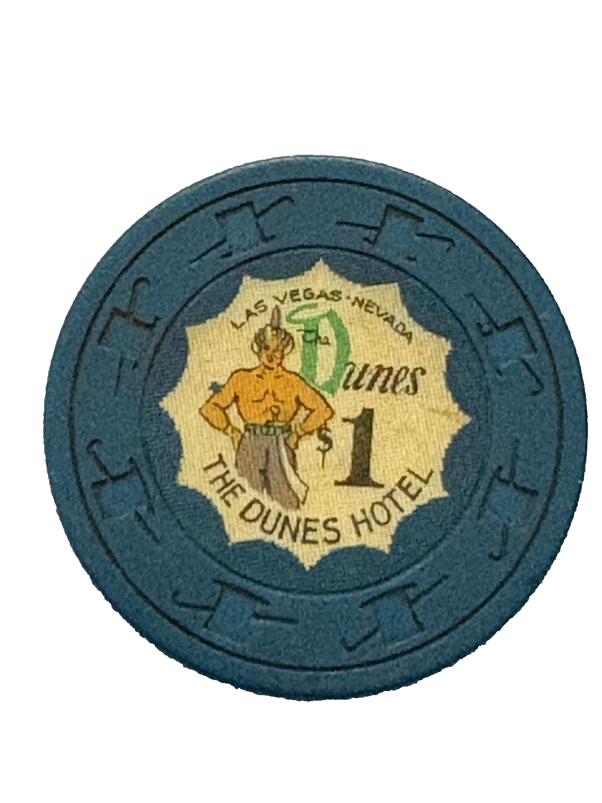 The Dunes Hotel & Casino $1 Poker Chip Las Vegas Nevada