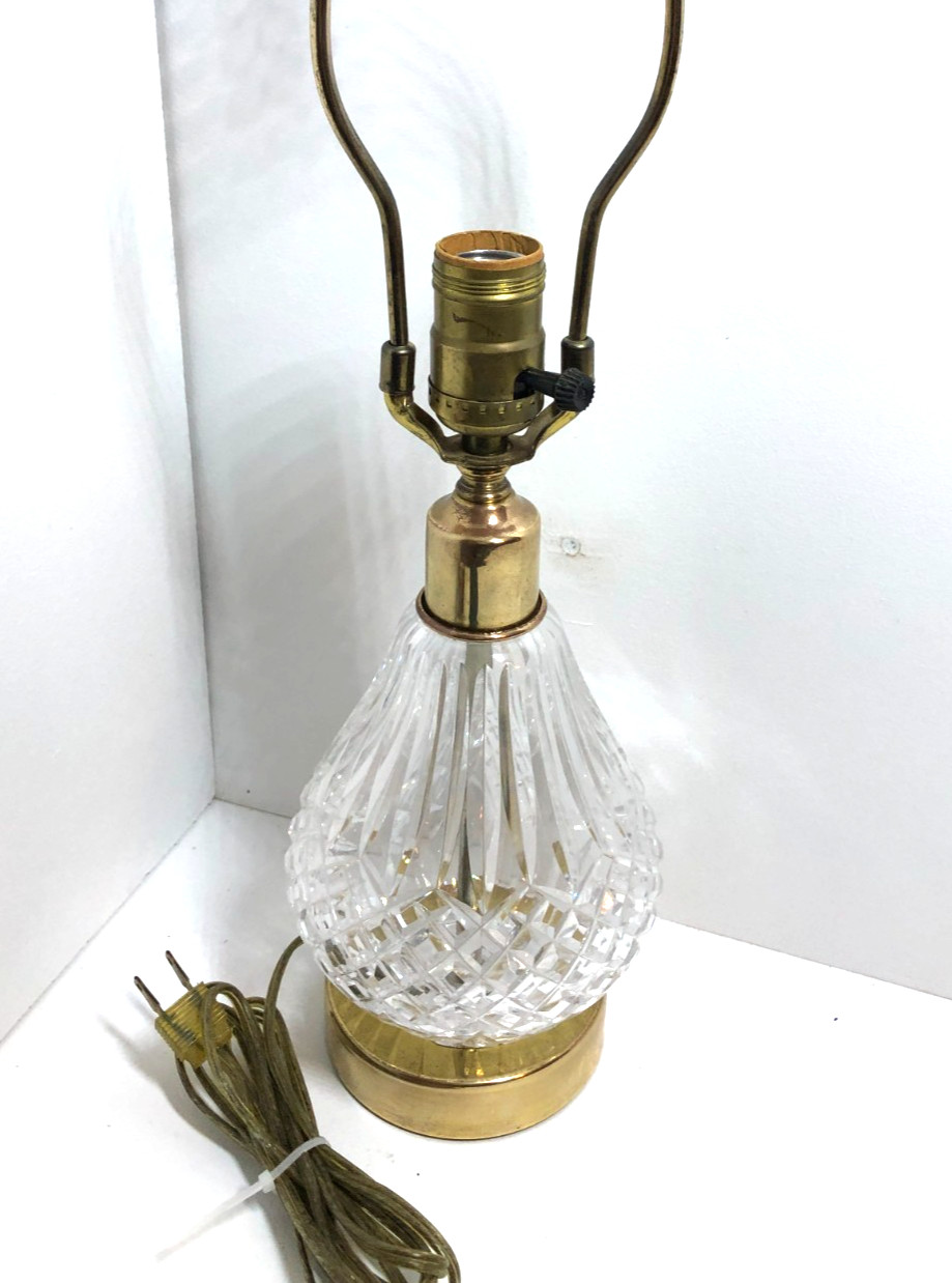 Vintage Signed Waterford Crystal Table Lamp With Brass Vintage Signed Waterford Crystal Table Lamp With Brass