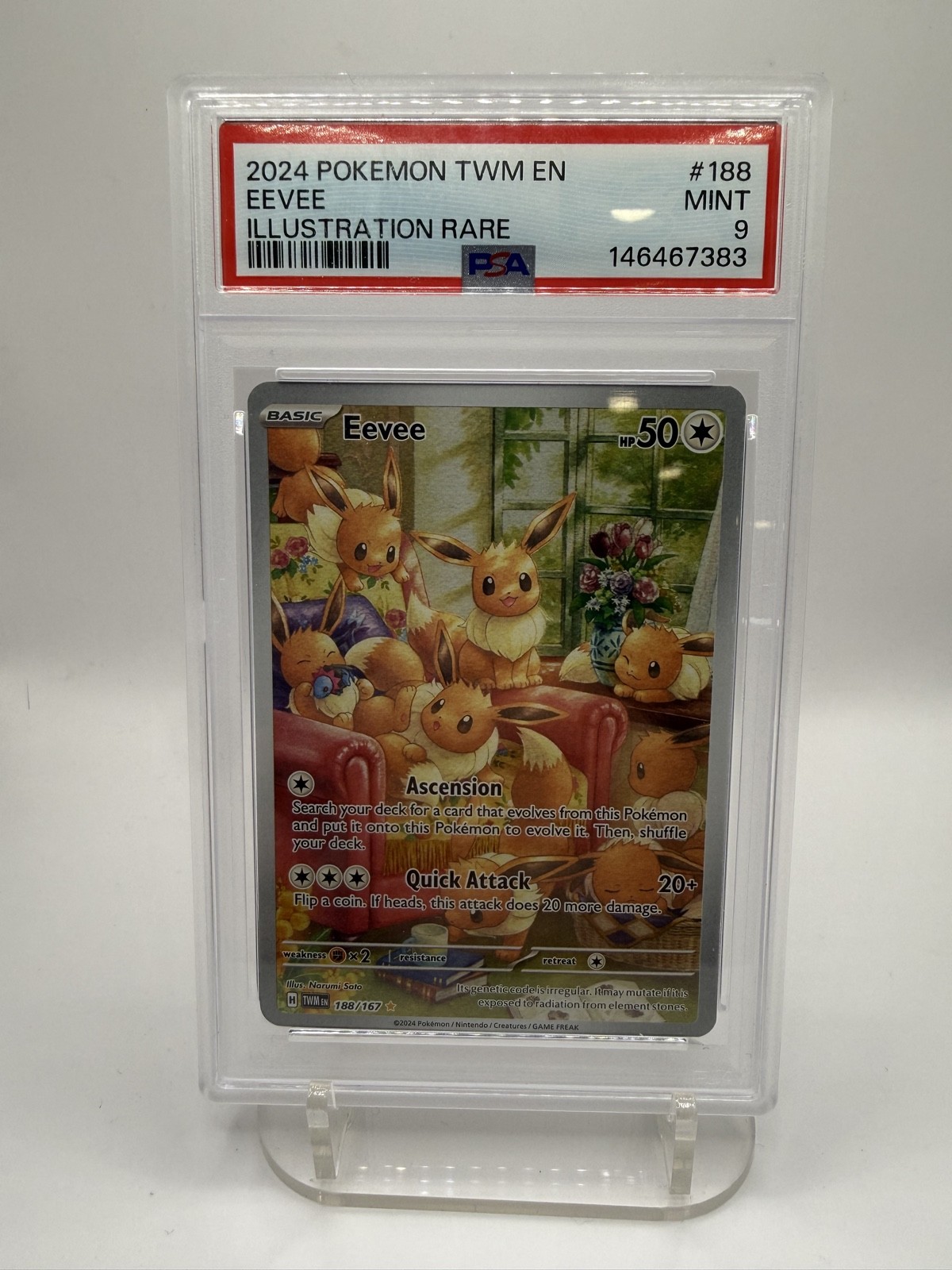 Eevee 188/167 Sv06: Twilight Masquerade Holo PSA 10