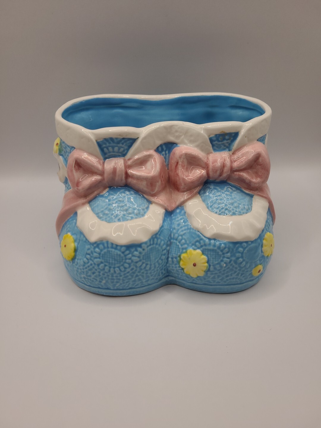 Vintage Newborn Baby Nursery Ceramic Planter Shoes Vintage Newborn Baby Nursery Ceramic Planter Shoes