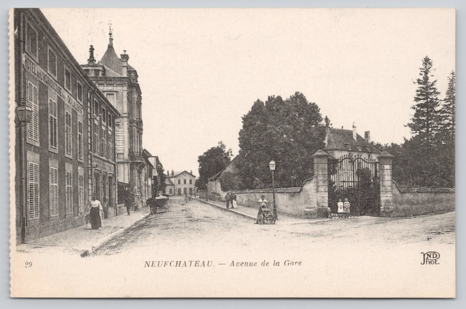 Neufchateau France Avenue de la Gare ND Phot. Early 1900s Street Scene Postcard Neufchateau France Avenue de la Gare ND Phot. Early 1900s Street Scene Postcard